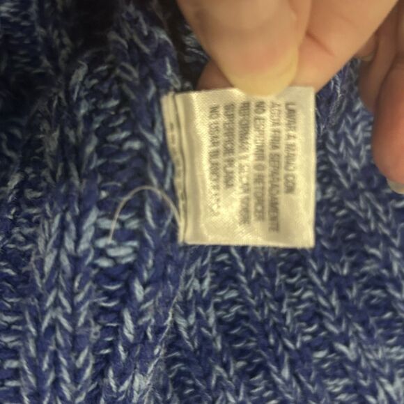 Vintage Jamie Scott Women's Turtleneck Sweater Blue Long Sleeve Size M Waffle - Picture 9 of 10